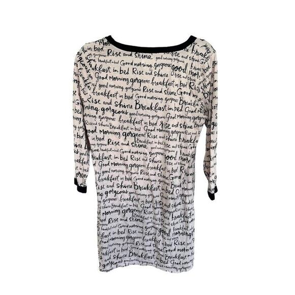 KATE SPADE Sleep Shirt Womens Large Pink & Black Dream A Little Dream Nightgown - Picture 2 of 6